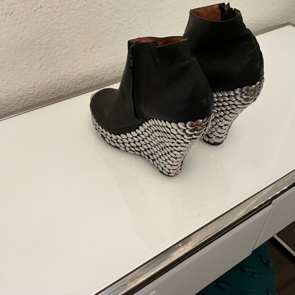 JEFFERY CAMPBELL HAVANA LAST WEDGE STUDDED PEEP TOE BOOTE 7.5 ♥️😍 - Picture 11 of 16